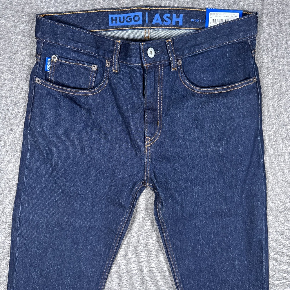 NEW Hugo Boss Ash Slim Jeans Mens 30x32 Dark Wash Blue Denim Pants